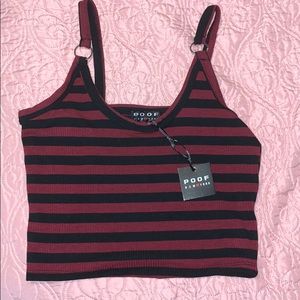 Maroon and black cropped tank top